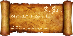 Kővári Zsóka névjegykártya